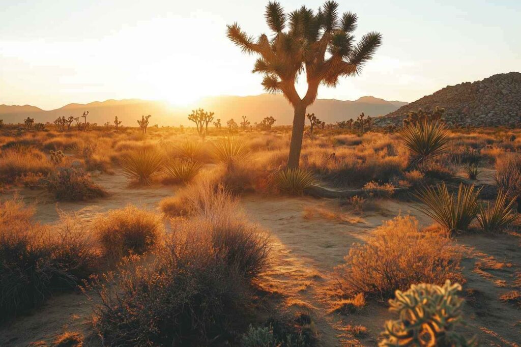 A quiet desert landscape at sunrise, symbolizing isolation and risk often associated with an 8 ball of coke.